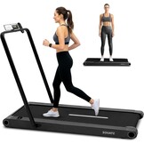 Squatz Walking Pad met Trilplaat en Handrail Zwart – Compacte Loopband met LED Display en Afstandsbediening voor Thuis en Kantoor, Grote Loopoppervlakte