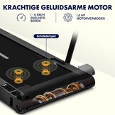 Squatz Walking Pad met Trilplaat en Handrail Zwart – Compacte Loopband met LED Display en Afstandsbediening voor Thuis en Kantoor, Grote Loopoppervlakte