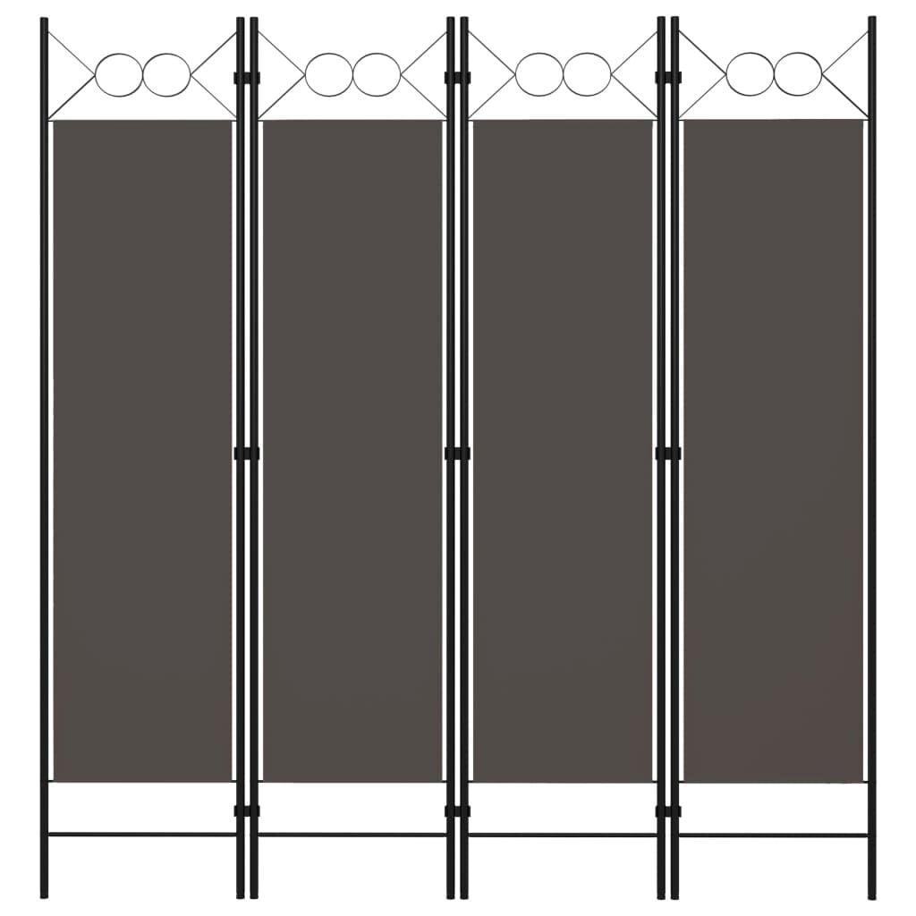 vidaXL Kamerscherm met 4 panelen 160x180 cm antraciet