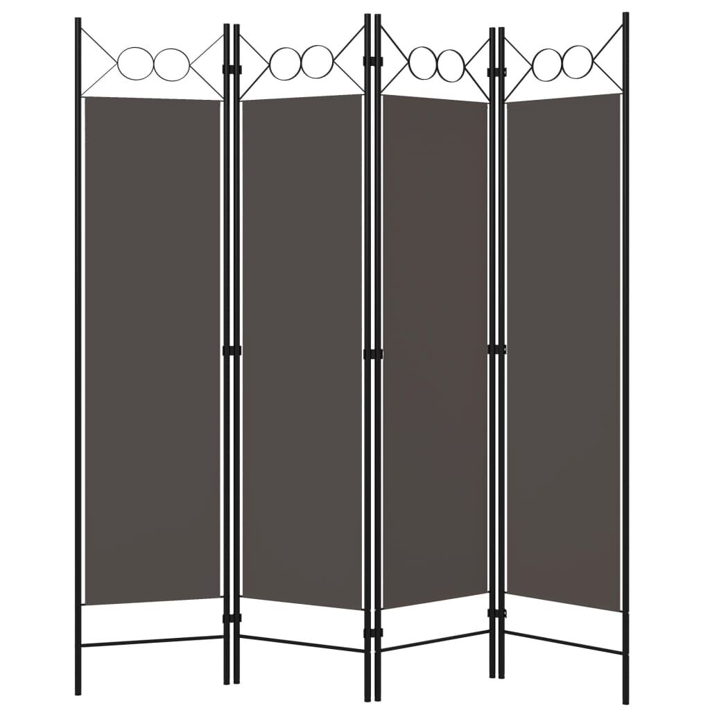 vidaXL Kamerscherm met 4 panelen 160x180 cm antraciet