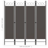 vidaXL Kamerscherm met 4 panelen 160x180 cm antraciet