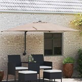 vidaXL Tuinparasol 248,5 x 247,5 x 160 cm Polyester en staal Taupe