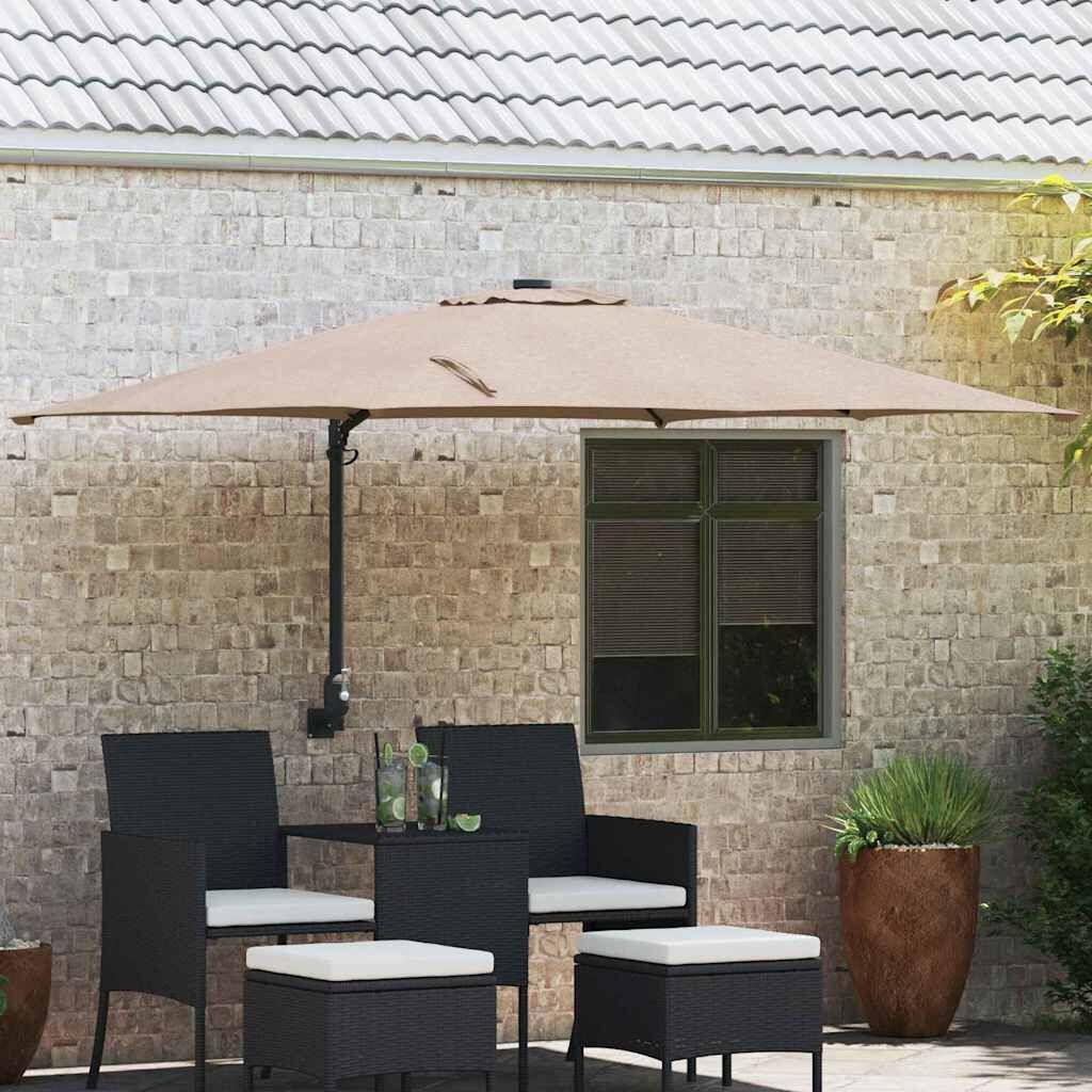 vidaXL Tuinparasol 248,5 x 247,5 x 160 cm Polyester en staal Taupe