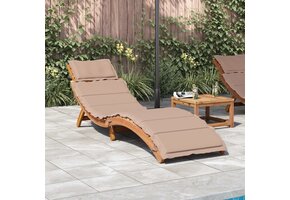 Ligbed Massief Acaciahout Taupe Inclusief Kussens - 35% Korting
