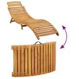 vidaXL Ligbed met kussen massief acaciahout taupe