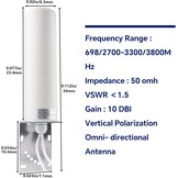 3G 4G 5G LTE Antenne Buiten Omnidirectioneel 10dBi 698-2700 3300-3800MHz WiFi SMA-stekker RG58 kabel 5m met SMA naar TS9 adapter