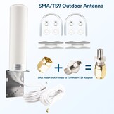 3G 4G 5G LTE Antenne Buiten Omnidirectioneel 10dBi 698-2700 3300-3800MHz WiFi SMA-stekker RG58 kabel 5m met SMA naar TS9 adapter