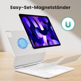TECURS toetsenbord voor iPad Air 11 inch (M3/M2 2025/2024), iPad Air 5/4 (2022/2020) hoes met toetsenbord, Magic Keyboard voor iPad Pro 11 (4./3./2./1. Gen) met trackpad, QWERTZ, Wit