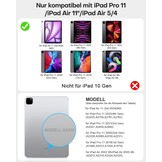 TECURS toetsenbord voor iPad Air 11 inch (M3/M2 2025/2024), iPad Air 5/4 (2022/2020) hoes met toetsenbord, Magic Keyboard voor iPad Pro 11 (4./3./2./1. Gen) met trackpad, QWERTZ, Wit
