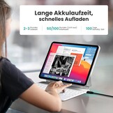 TECURS toetsenbord voor iPad Air 11 inch (M3/M2 2025/2024), iPad Air 5/4 (2022/2020) hoes met toetsenbord, Magic Keyboard voor iPad Pro 11 (4./3./2./1. Gen) met trackpad, QWERTZ, Wit