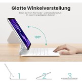 TECURS toetsenbord voor iPad Air 11 inch (M3/M2 2025/2024), iPad Air 5/4 (2022/2020) hoes met toetsenbord, Magic Keyboard voor iPad Pro 11 (4./3./2./1. Gen) met trackpad, QWERTZ, Wit