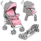 Lionelo Irma Kinderwagen - Lichtgewicht Reisbuggy met Ligstand - Roze