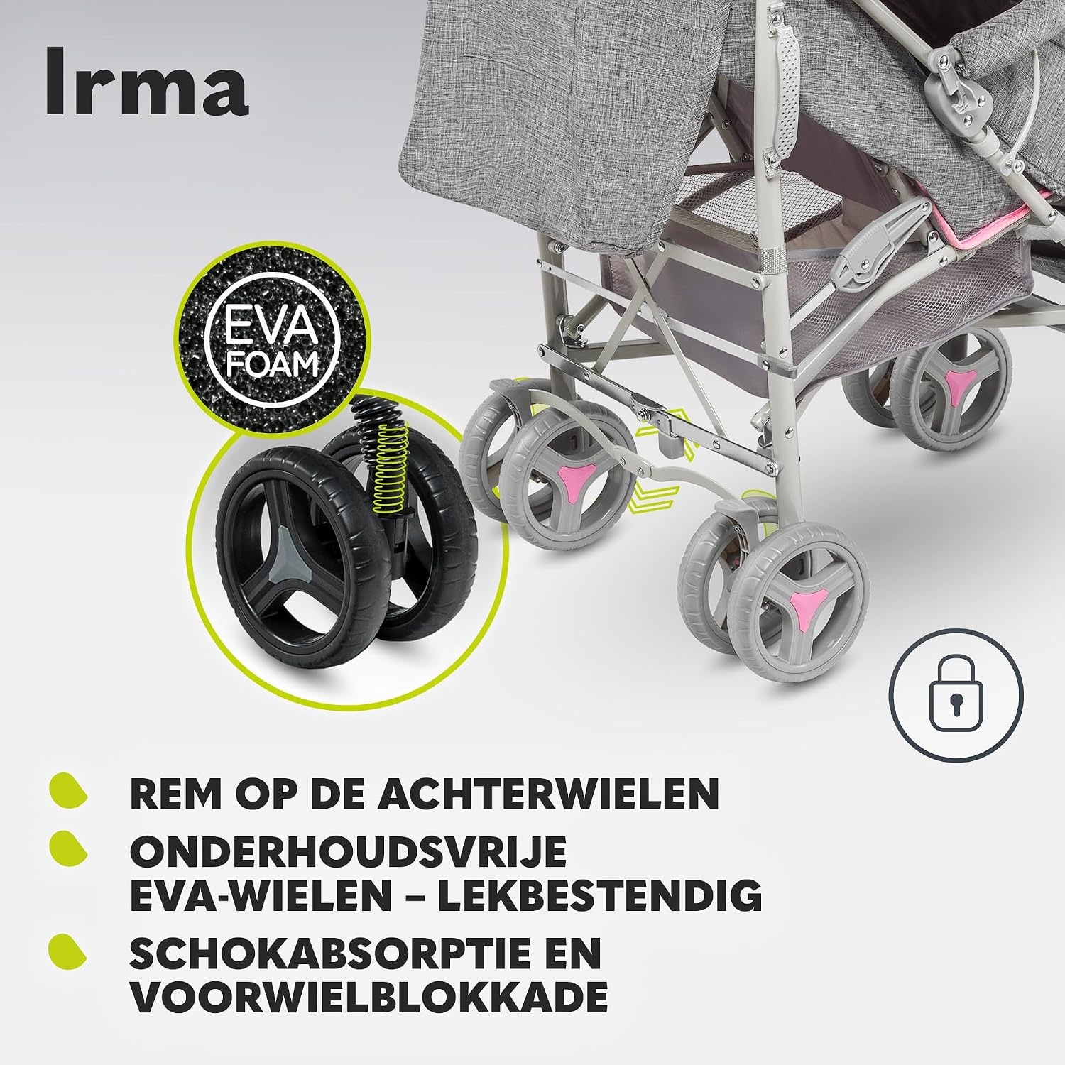 Lionelo Irma Kinderwagen - Lichtgewicht Reisbuggy met Ligstand - Roze