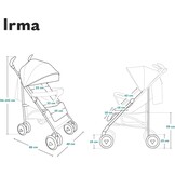 Lionelo Irma Kinderwagen - Lichtgewicht Reisbuggy met Ligstand - Roze