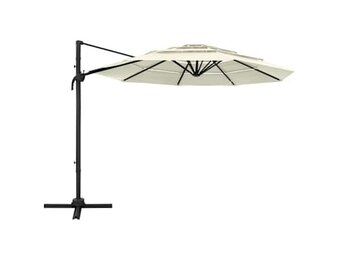 Parasol 4-laags 3x3m Zandkleurig met Aluminium Paal - 55% Korting