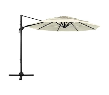 Parasol 4-laags 3x3m Zandkleurig met Aluminium Paal - 55% Korting