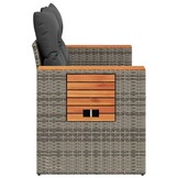 vidaXL Tuinbank 2-zits met Kussens, Poly Rattan Grijs - 35% Korting