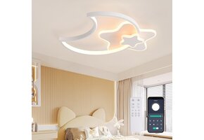 LED Plafondlamp Ster & Maan 45CM Dimbare Kinderkamerlamp - 34% Korting