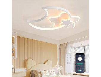 LED Plafondlamp Ster & Maan 45CM Dimbare Kinderkamerlamp - 34% Korting