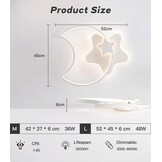 LED Plafondlamp Ster & Maan 45CM Dimbare Kinderkamerlamp - 34% Korting