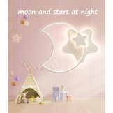 LED Plafondlamp Ster & Maan 45CM Dimbare Kinderkamerlamp - 34% Korting