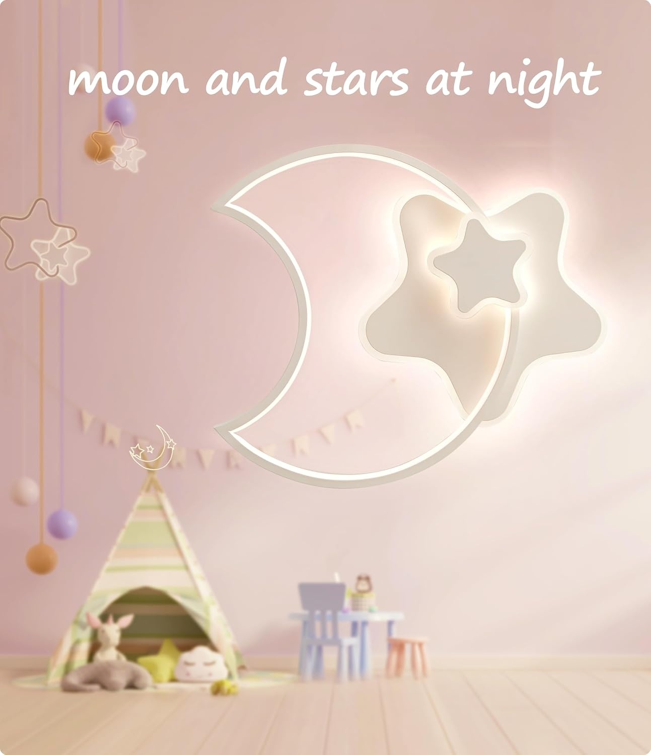 LED Plafondlamp Ster & Maan 45CM Dimbare Kinderkamerlamp - 34% Korting