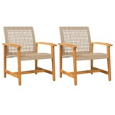 VidaXL Tuinstoelen 2 st. Beige Polyrotan & Acaciahout 54% Korting