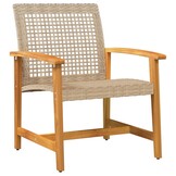 VidaXL Tuinstoelen 2 st. Beige Polyrotan & Acaciahout 54% Korting