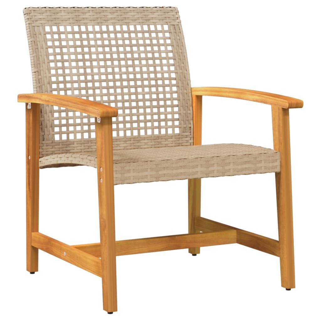 VidaXL Tuinstoelen 2 st. Beige Polyrotan & Acaciahout 54% Korting