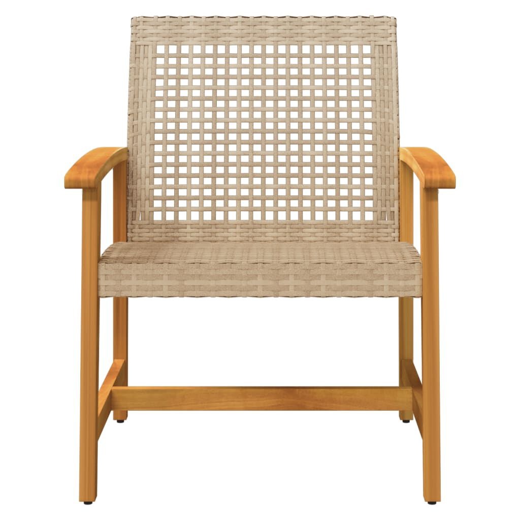 VidaXL Tuinstoelen 2 st. Beige Polyrotan & Acaciahout 54% Korting