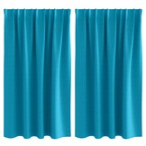 Verduisterende Gordijnen met Ringen 2 stuks Turquoise 140x140cm - 33% Korting