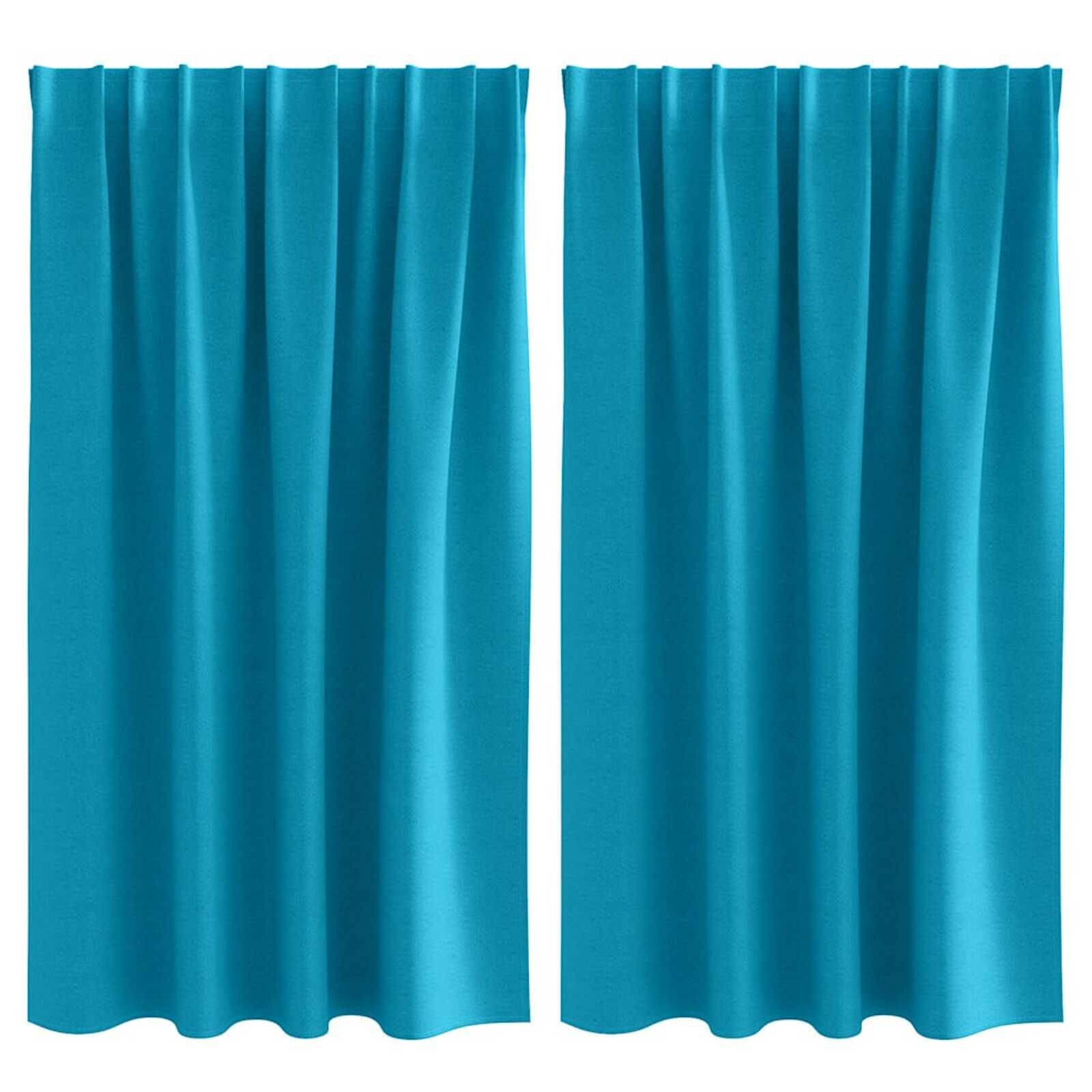 Verduisterende Gordijnen met Ringen 2 stuks Turquoise 140x140cm - 33% Korting