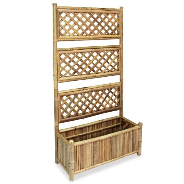 Verhoogde Bamboe Plantenbak met Rek 70 cm - 53% Korting