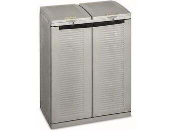 Grijze Afvalscheidingskast Ecocab 2 (2x110L) - Duurzaam & Ruimtebesparend