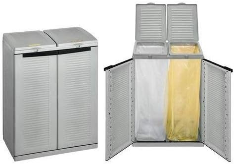 Grijze Afvalscheidingskast Ecocab 2 (2x110L) - Duurzaam & Ruimtebesparend