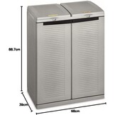 Grijze Afvalscheidingskast Ecocab 2 (2x110L) - Duurzaam & Ruimtebesparend