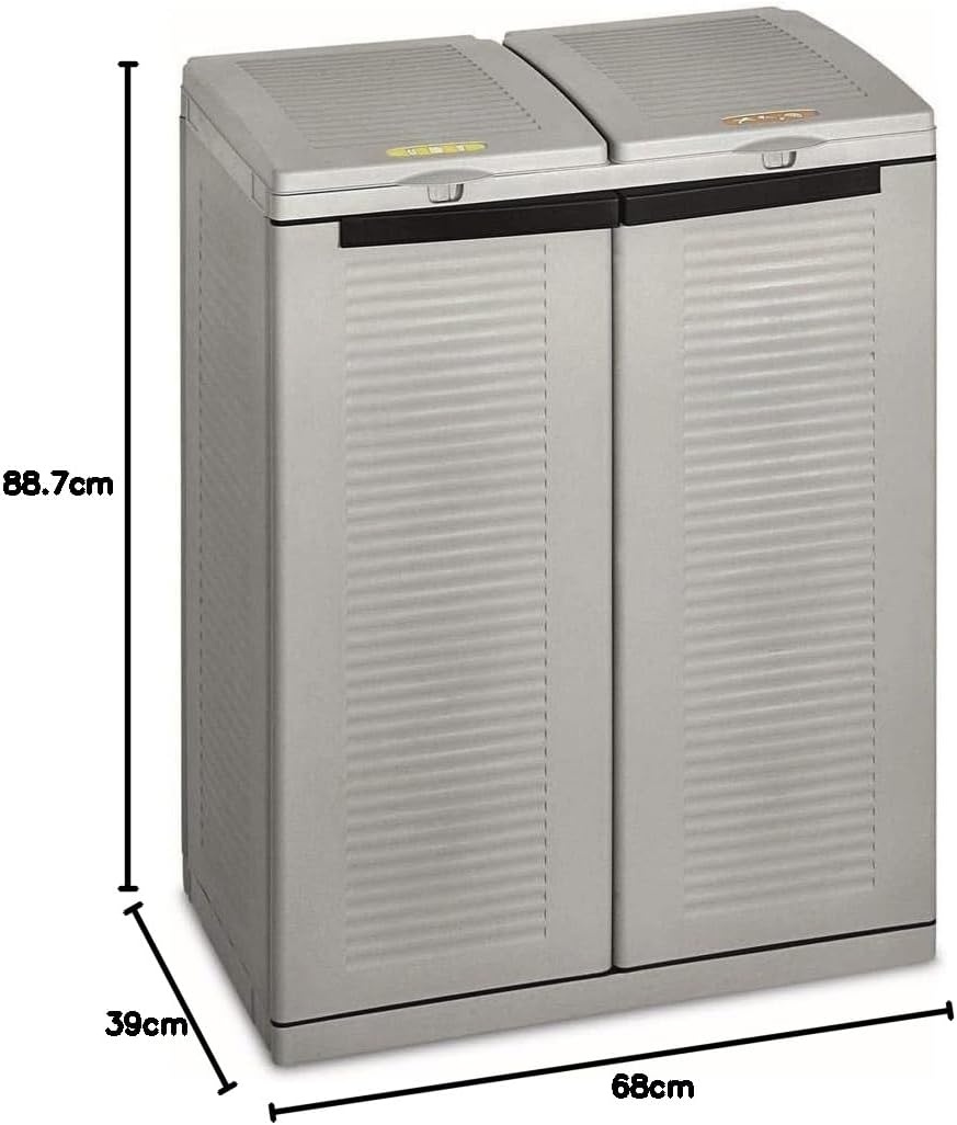 Grijze Afvalscheidingskast Ecocab 2 (2x110L) - Duurzaam & Ruimtebesparend