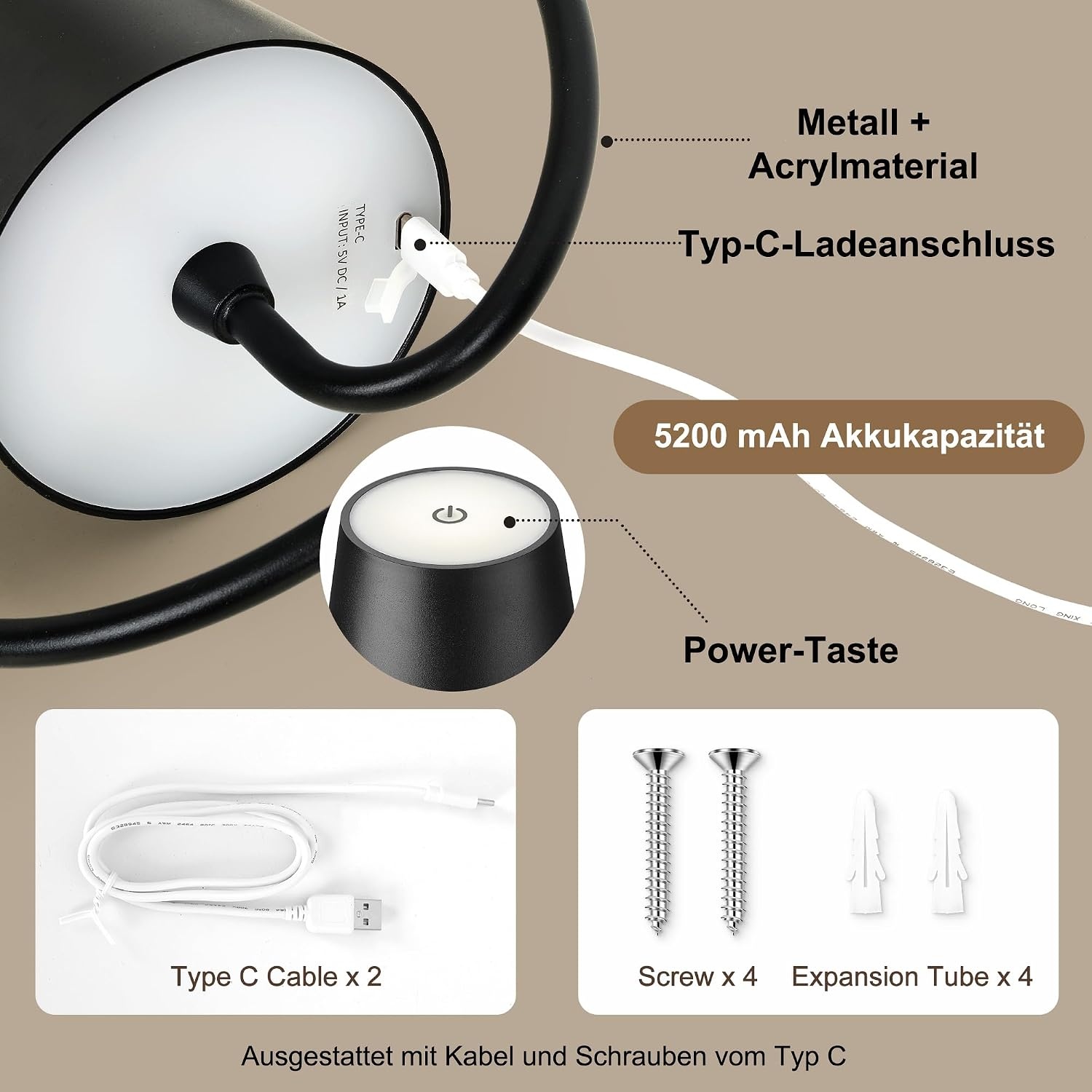 Led-wandlamp Zwart (2 stuks) - Draadloos & Dimbaar - 53% Korting