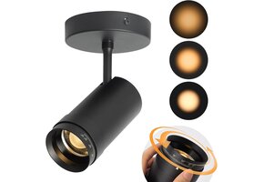 Aisilan Dimbare LED Plafondspot 9W - 10°-55° Zoombaar - Warm Wit - Matzwart - 34% Korting