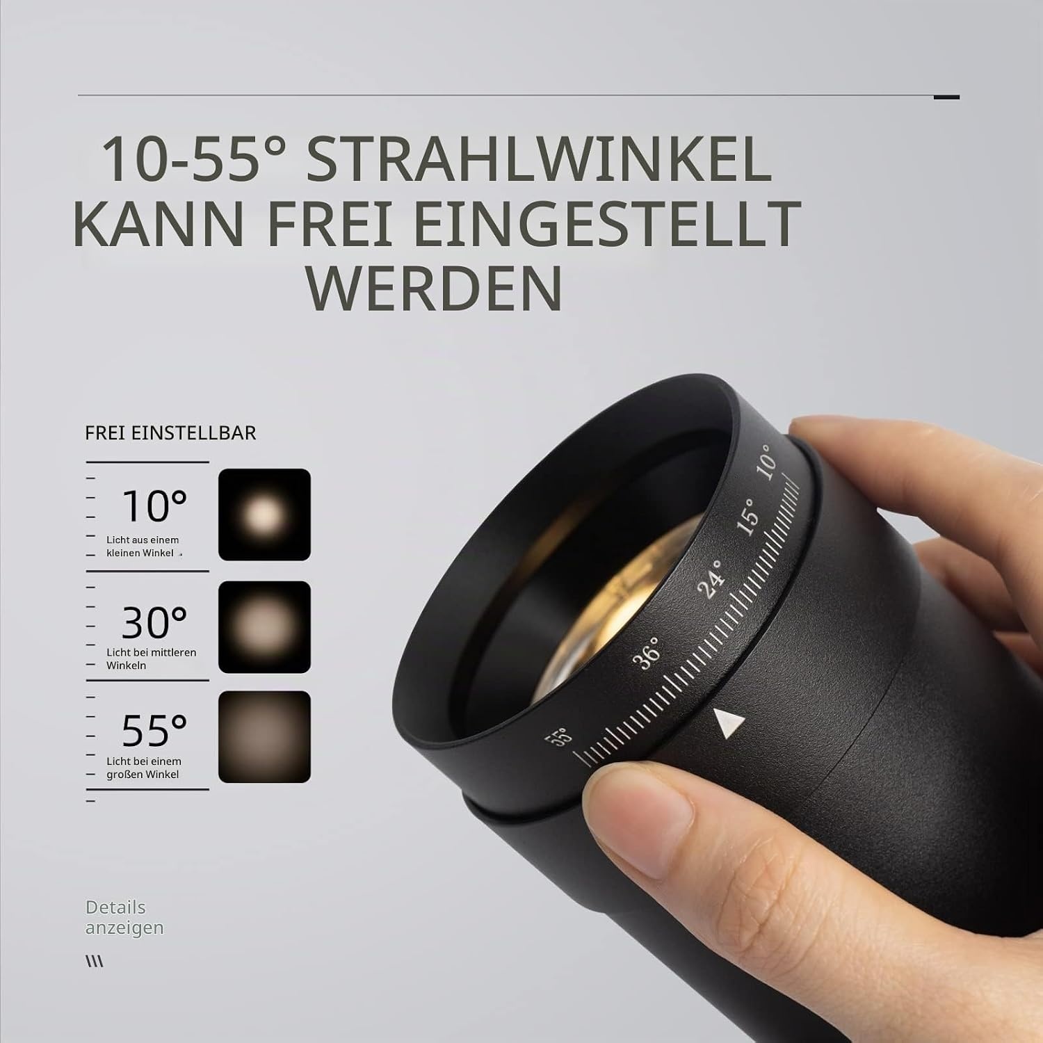Aisilan Dimbare LED Plafondspot 9W - 10°-55° Zoombaar - Warm Wit - Matzwart - 34% Korting