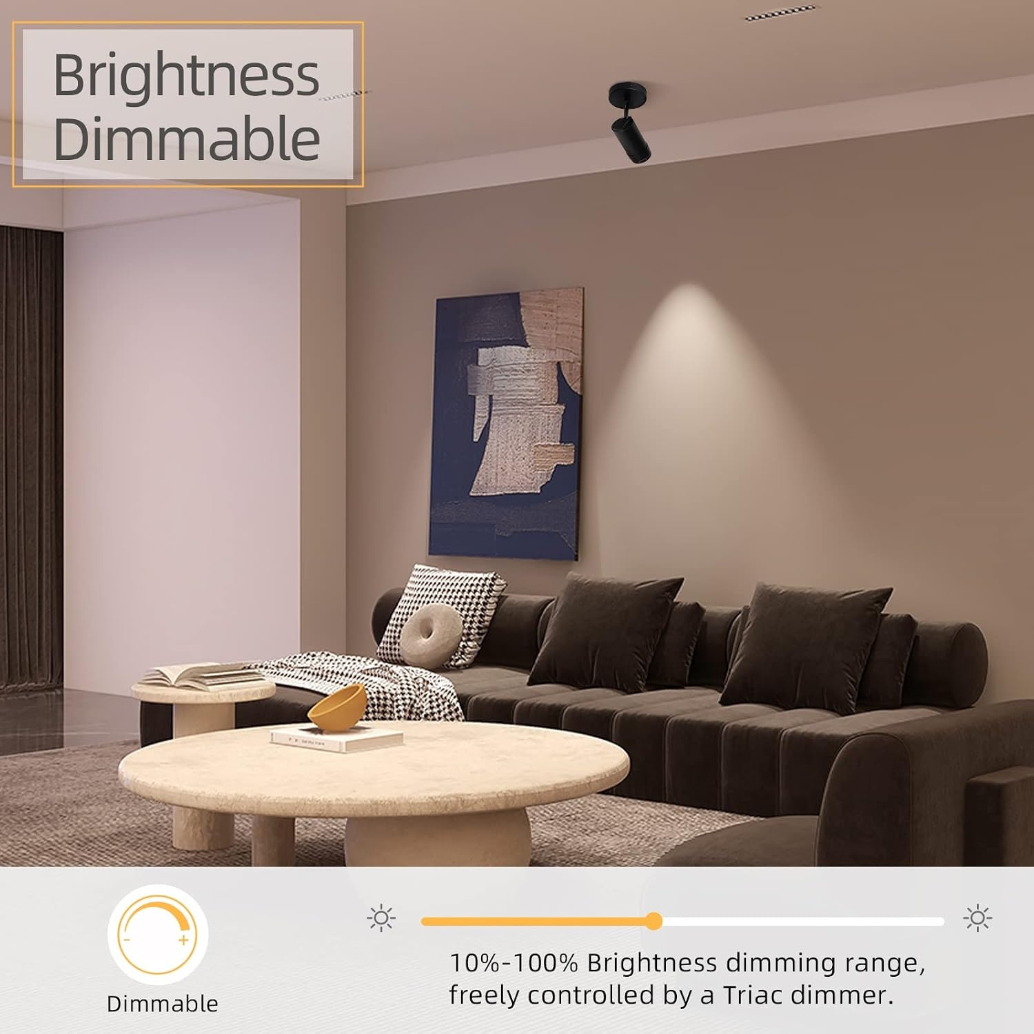 Aisilan Dimbare LED Plafondspot 9W - 10°-55° Zoombaar - Warm Wit - Matzwart - 34% Korting