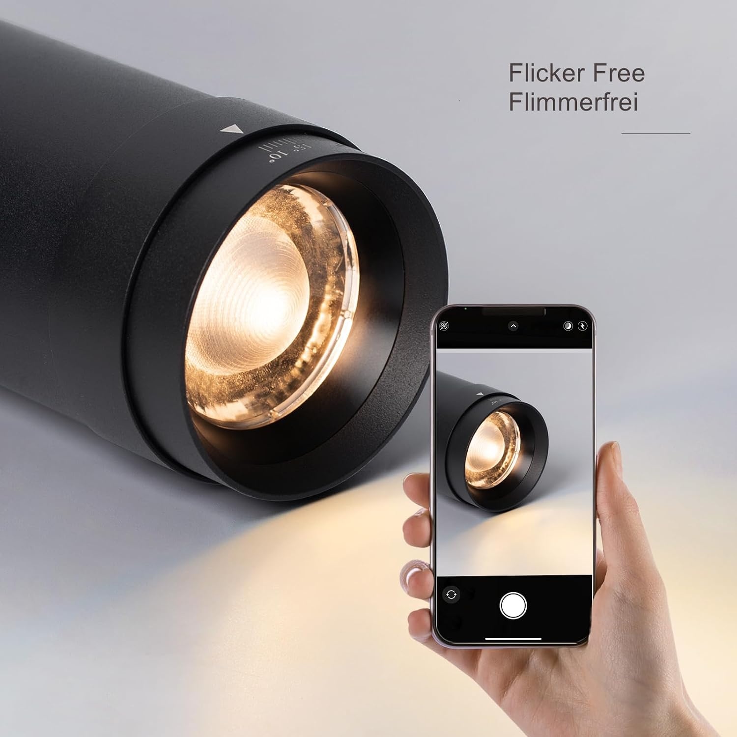 Aisilan Dimbare LED Plafondspot 9W - 10°-55° Zoombaar - Warm Wit - Matzwart - 34% Korting