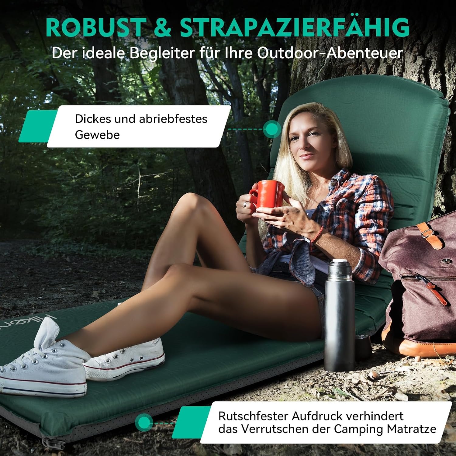 Zelfopblazende Slaapmat Donkergroen 195x70 cm - 34% Korting