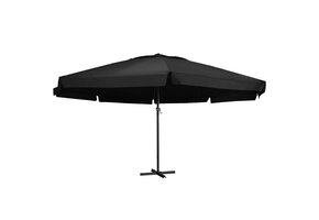 Grote zwarte parasol met aluminium paal - 35% korting