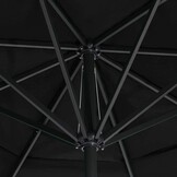 Grote zwarte parasol met aluminium paal - 35% korting