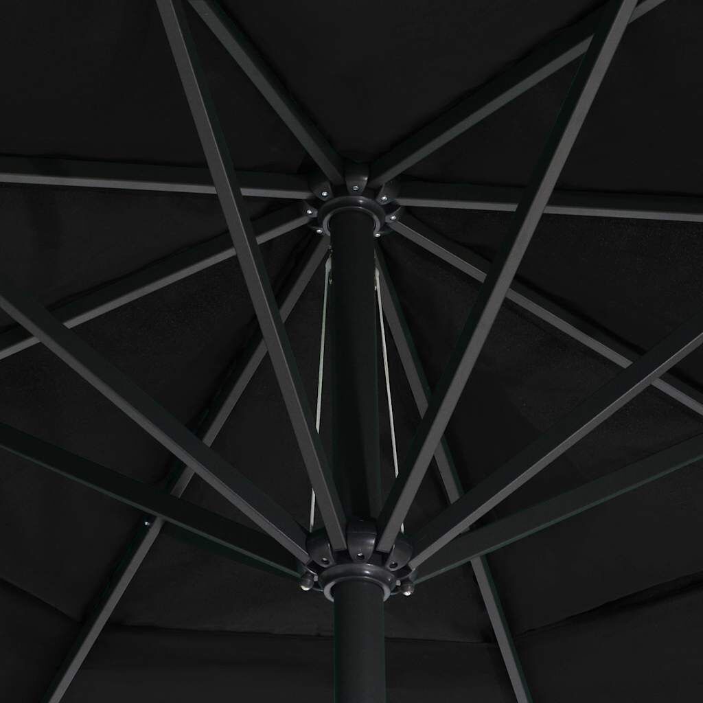 Grote zwarte parasol met aluminium paal - 35% korting
