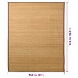 vidaXL Bamboe Tapijt Bruin 160x230 cm - 34% Korting