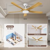 Newday 56inch Houten Plafondventilator met LED en 34% Korting