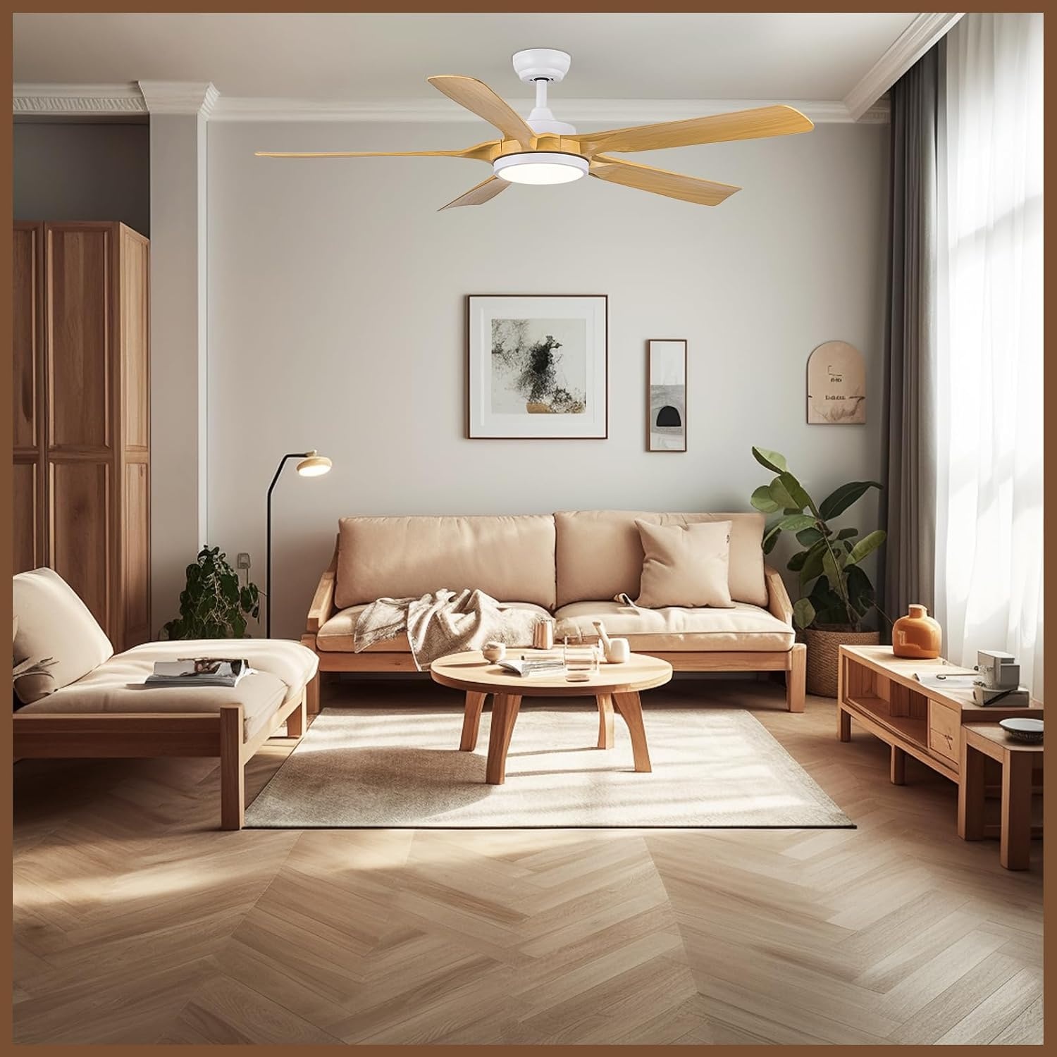 Newday 56inch Houten Plafondventilator met LED en 34% Korting