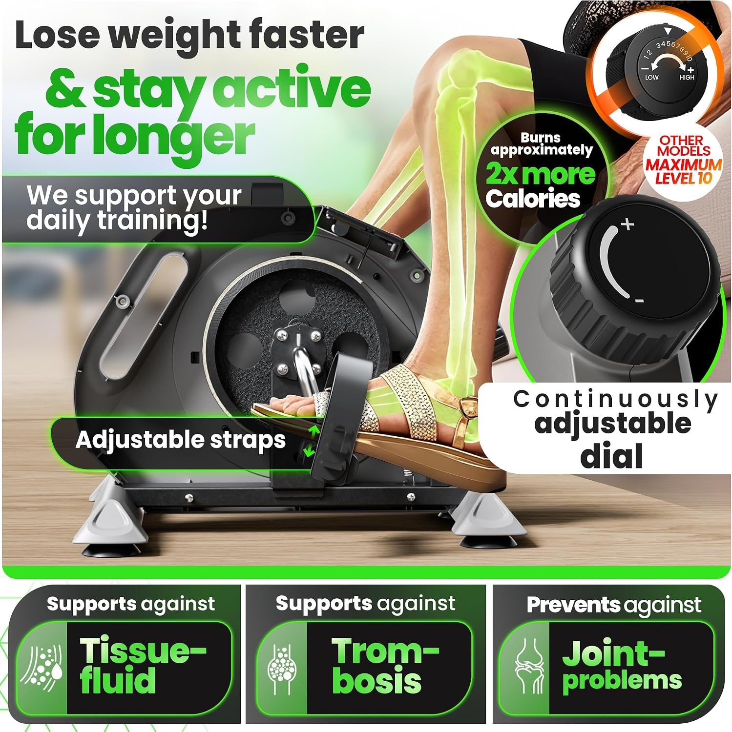 Mini Hometrainer Arm-/Beentrainer Zwart/Grijs met LCD - 53% Korting